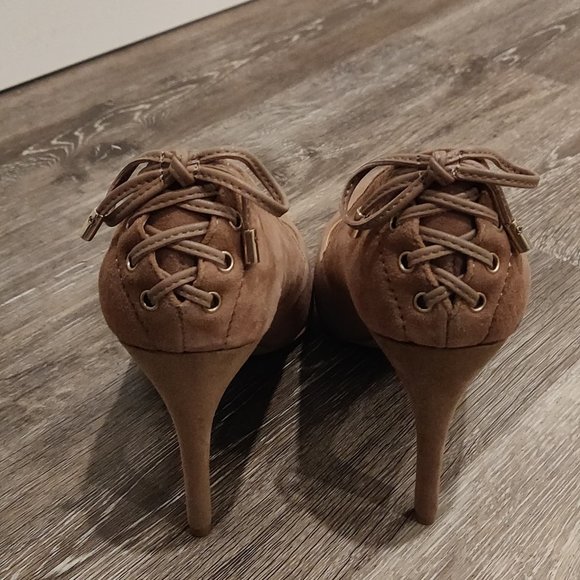 Nine West Beige Suede Heels - Picture 3 of 4